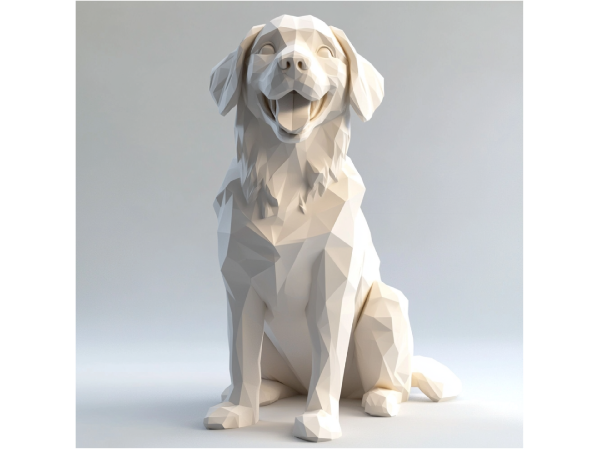 Düşük Poligonlu Golden Retriever