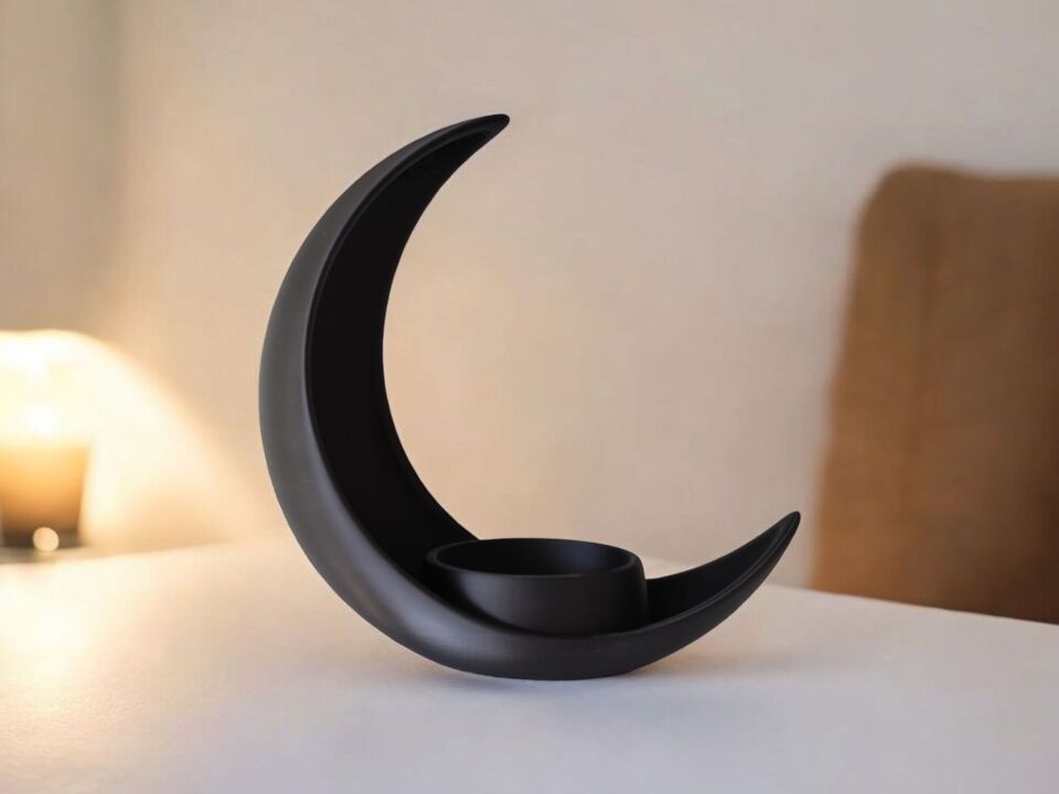 Eliptik Saksı ile Hilal Ay Dekorasyonu